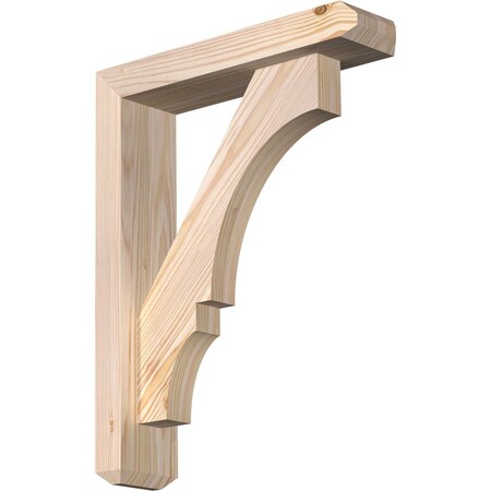 Ekena Millwork Balboa Craftsman Smooth Bracket w/ Offset Brace, Douglas Fir, 3 1/2"W x 14"D x 18"H BKT0402X14X18BOA04SDF